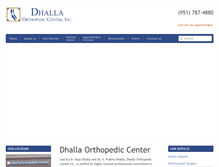 Tablet Screenshot of dhallaorthopediccenter.com